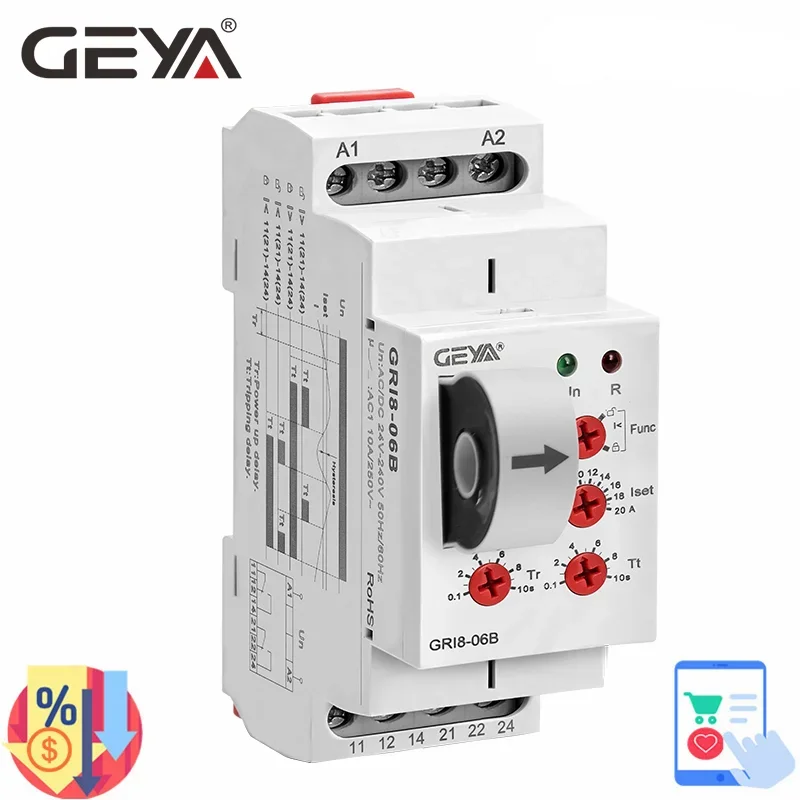 Shelly Relay Module - GEYA GRI8-06 AC DC Akım Sensörü